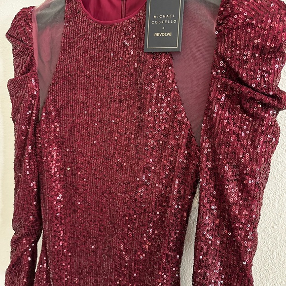 Revolve Sequin Burgundy Mini Dress - Picture 2 of 6